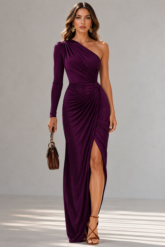 ROSALÍA - VESTIDO MORADO DE UN SOLO HOMBRO