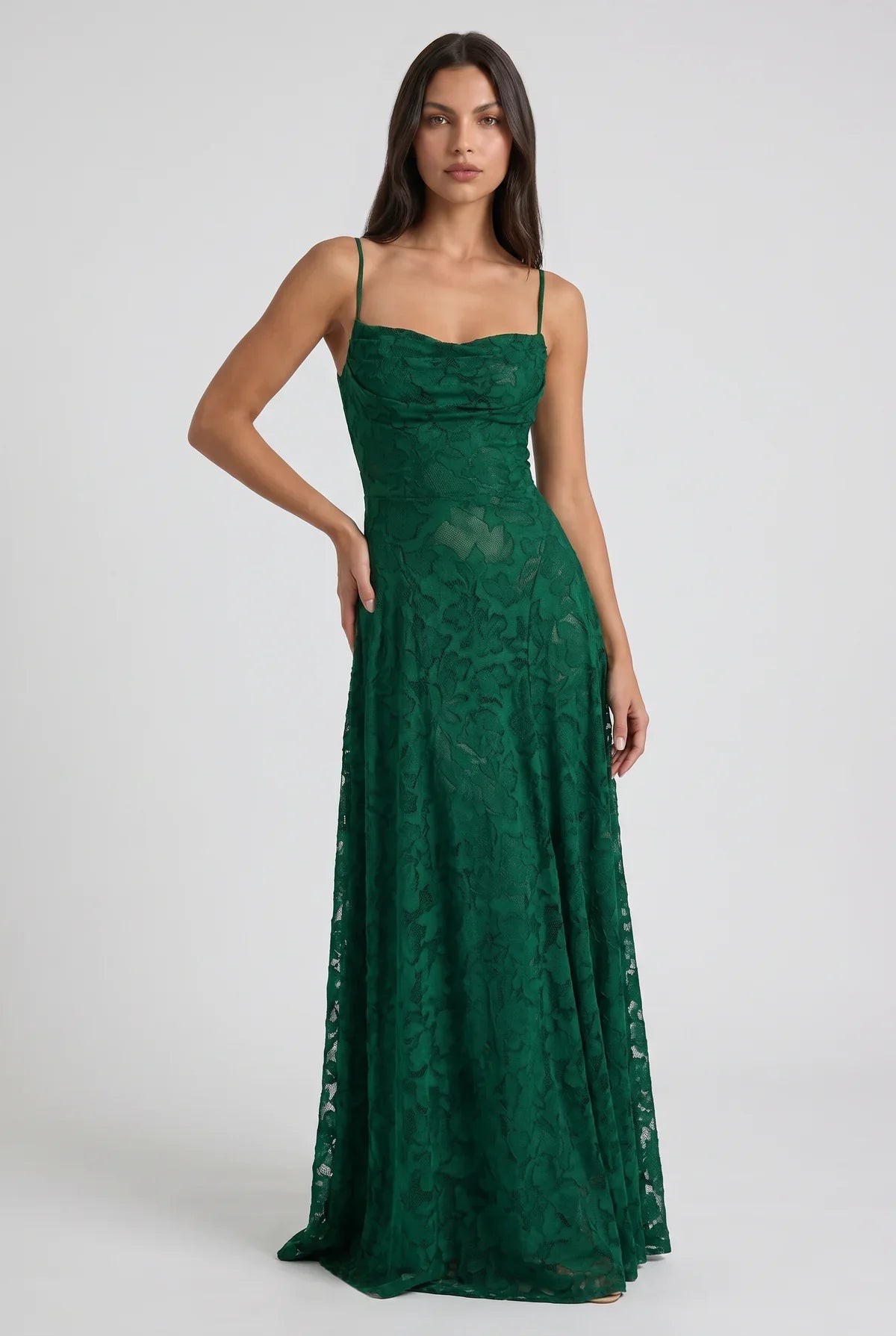 LOUISE | VESTIDO LARGO DE ENCAJE