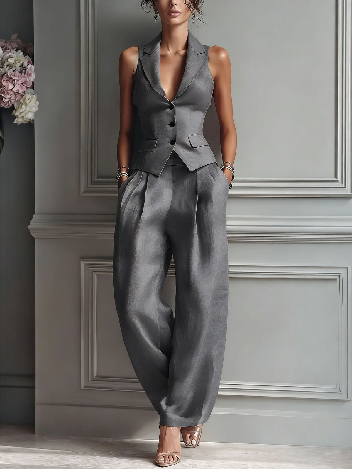 GIULIA | CONJUNTO DE CHALECO Y PANTALÓN